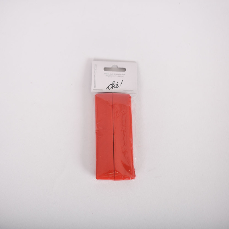 SACHET DE 6 / RUBAN BIAIS 2 CM. X 4 M. COQUELICOT